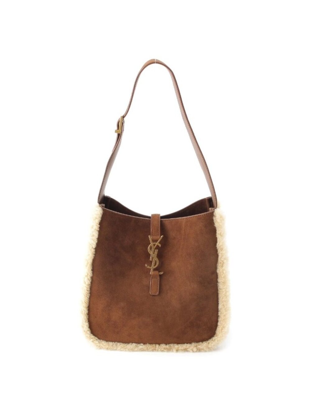 Saint Laurent le Cassette Small Le 5 A 7 Small Suede Shearling Fleece Hobo